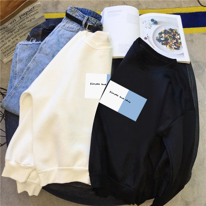 Dame Casual Grafik Sweatshirt med minimalistisk design Stilla