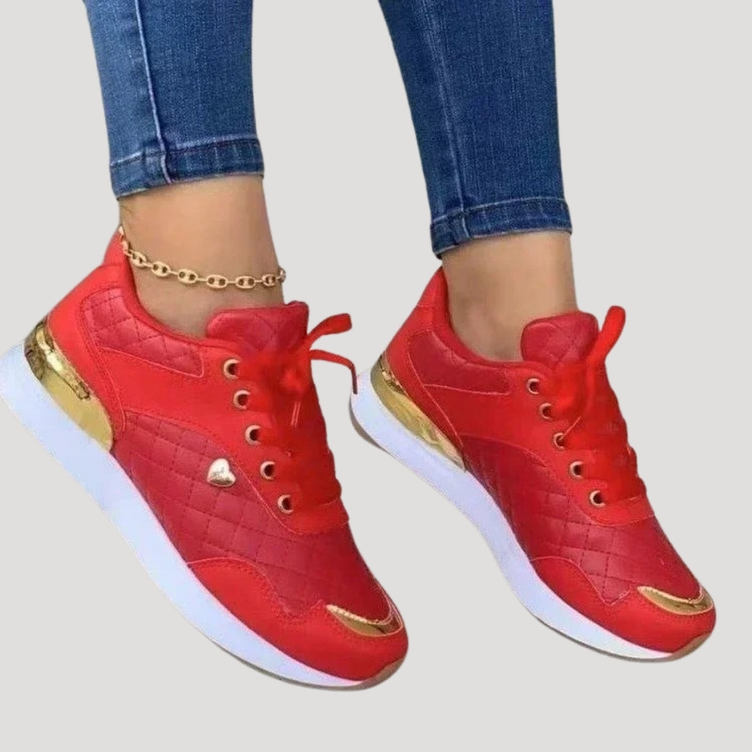 Stilla | Kvinder Stilfulde Metalliske Accent Sneakers