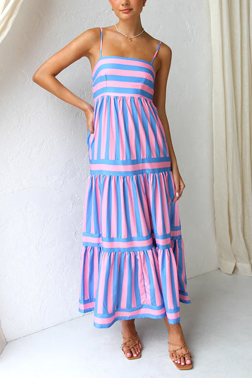 Stilla | Stripet Maxi Kjole
