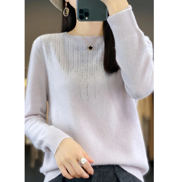 Stilla | Dame Pullover Af Blødt Strik Med Skinner Detaljer