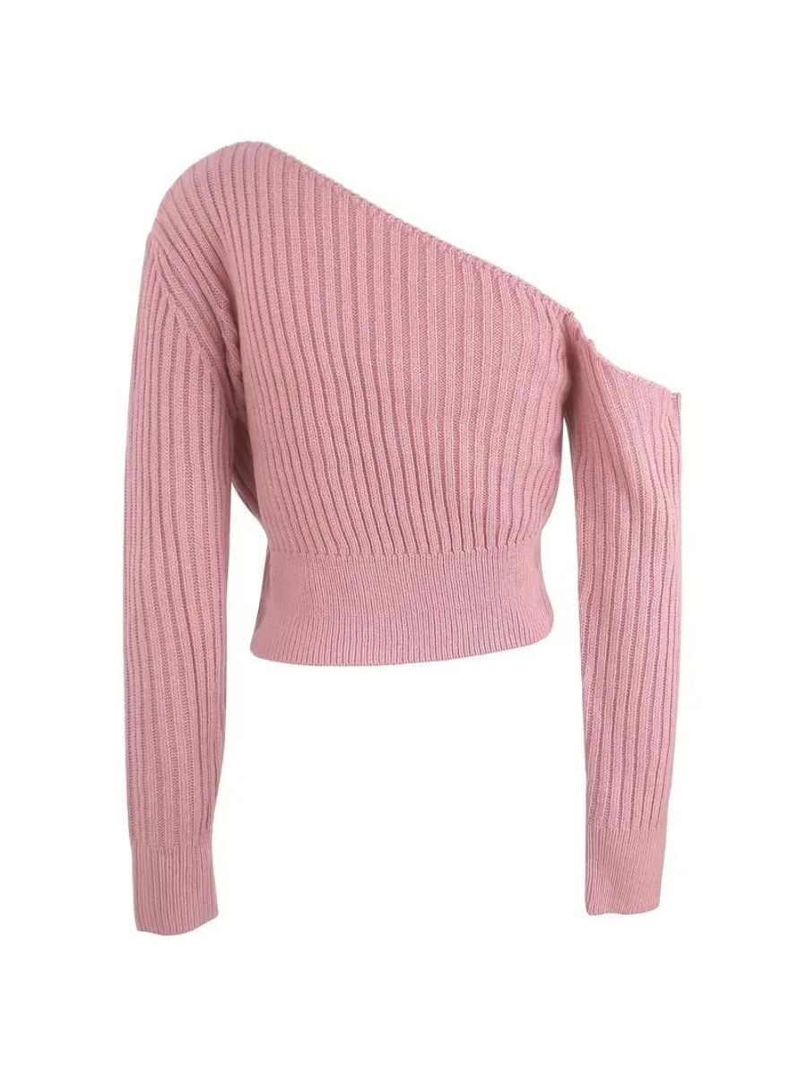 Stilla | Pullover i ribstrik med asymmetrisk udskæring