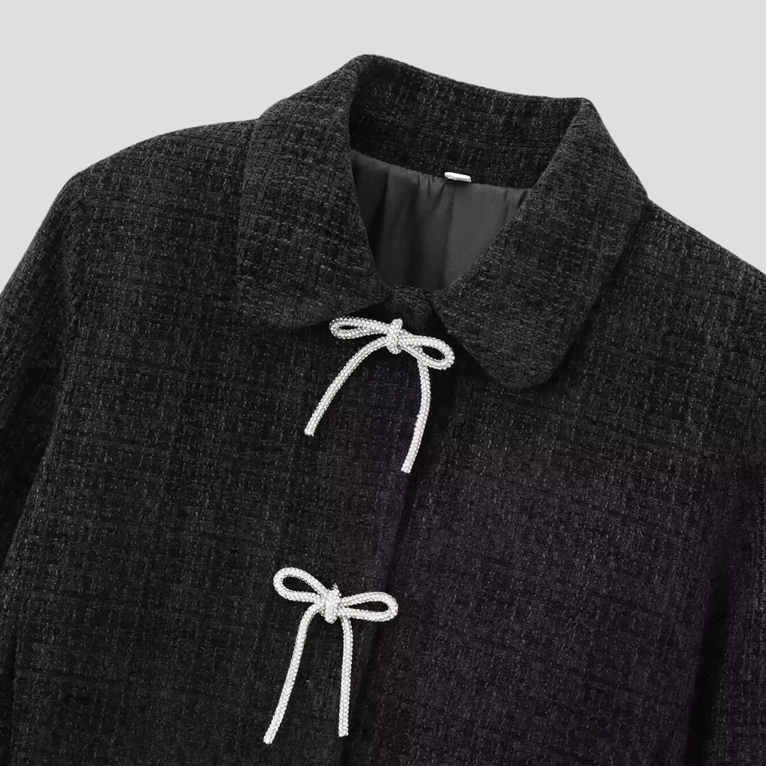 Stilla | Kvinder Tweed Bue Detalje Jakke