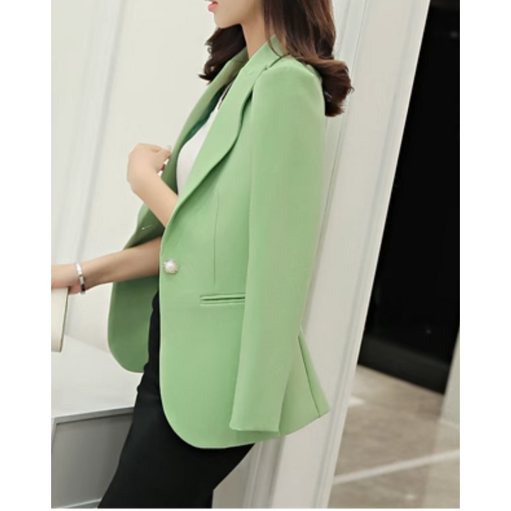 Stilla | Elegant Dame Blazer Med Knaplukning Ned Til Anklen