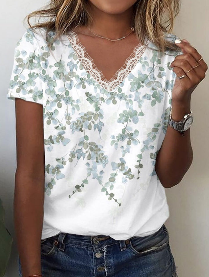 Stilla | Dame mode T-shirt med V-udskæring stil