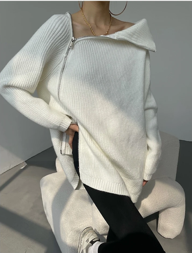 Stilla | Rød, simpel pullover med høj krave