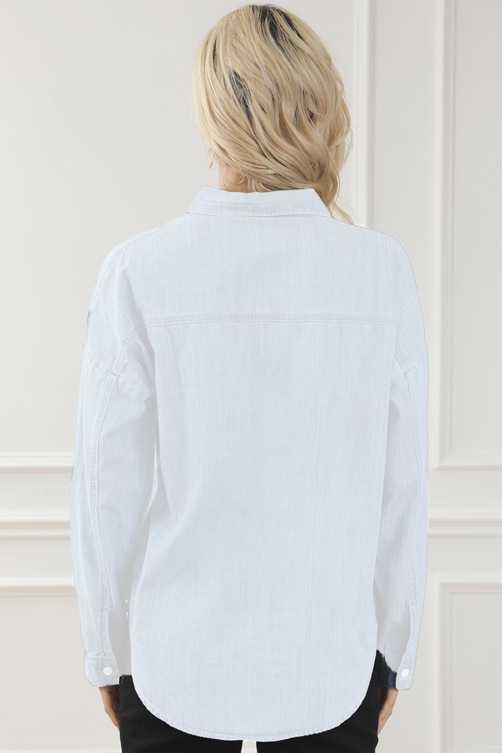 Stilla | Knap-up Langærmet Denim Skjorte