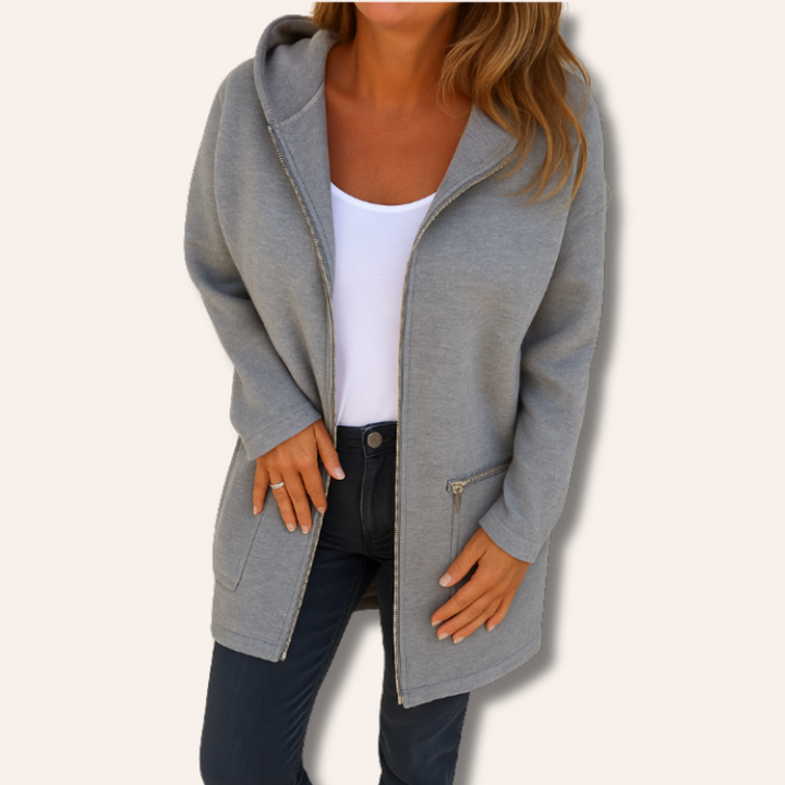 Stilla | Langærmet Cardigan med Hætte