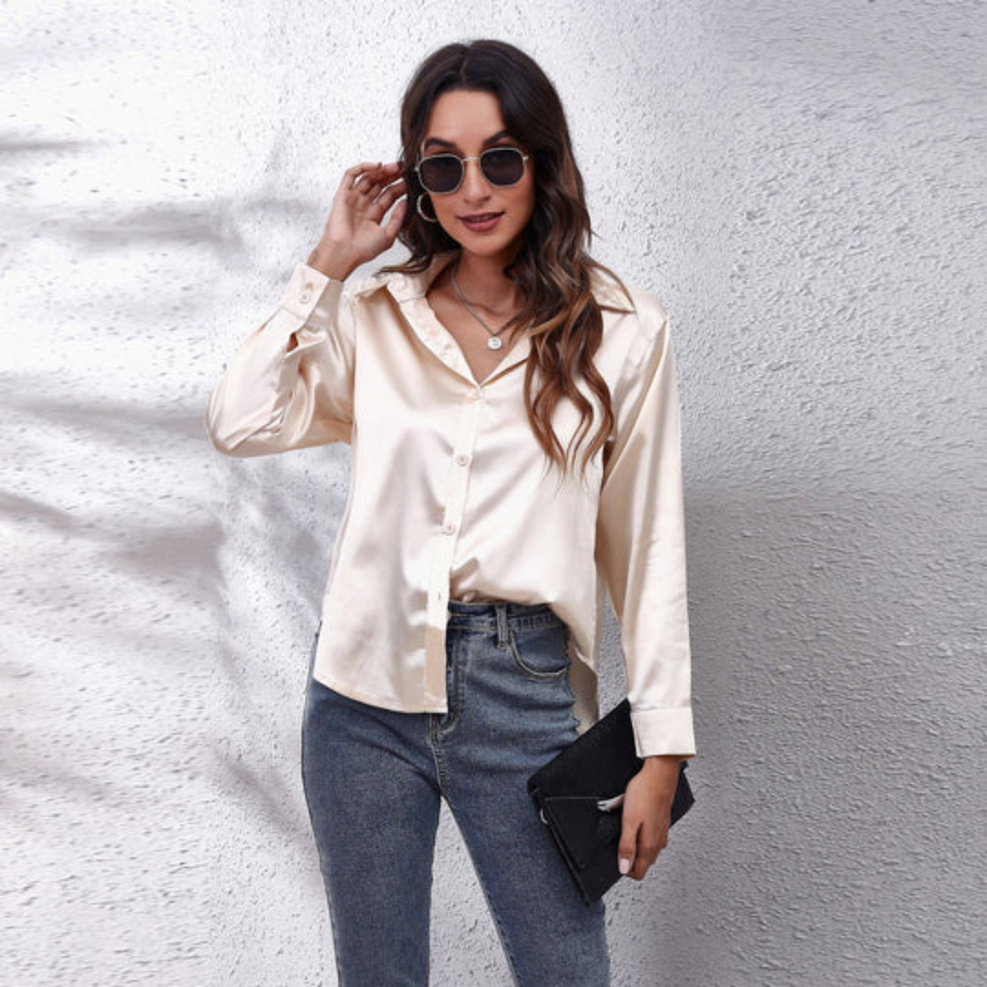 Stilla | Dame Satin Sommerbluse