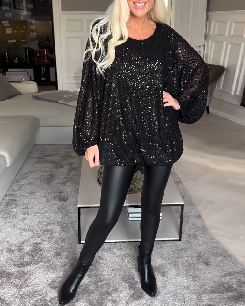 Stilla | Elegant Top Med Pailletter