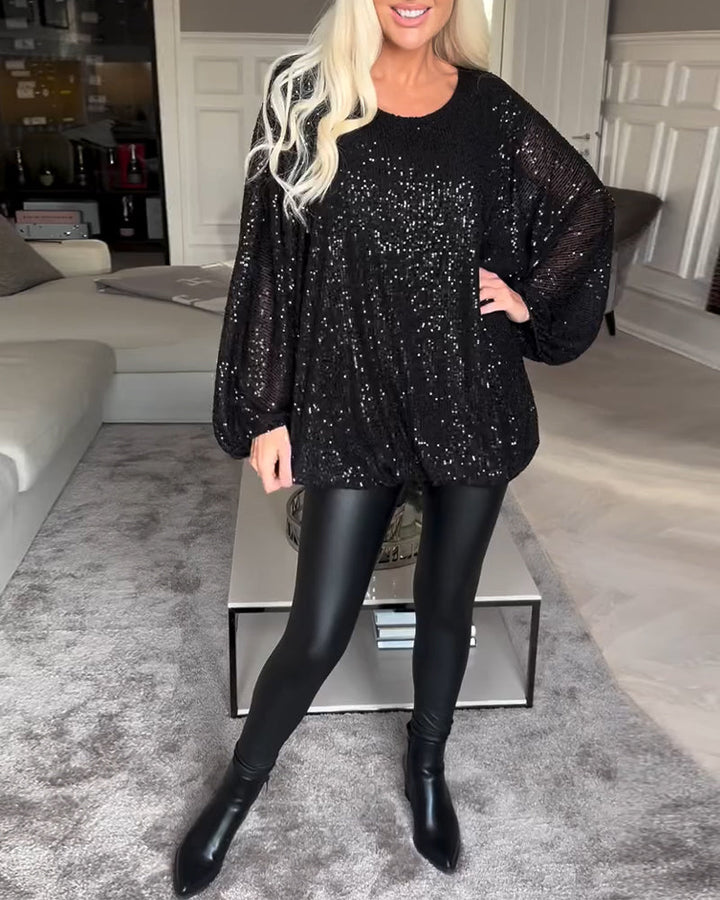 Stilla | Elegant Top Med Pailletter