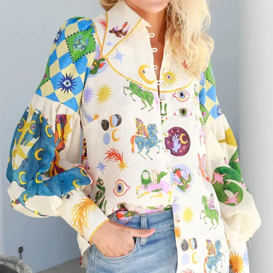 Stilla | Trykt Farverigt Top