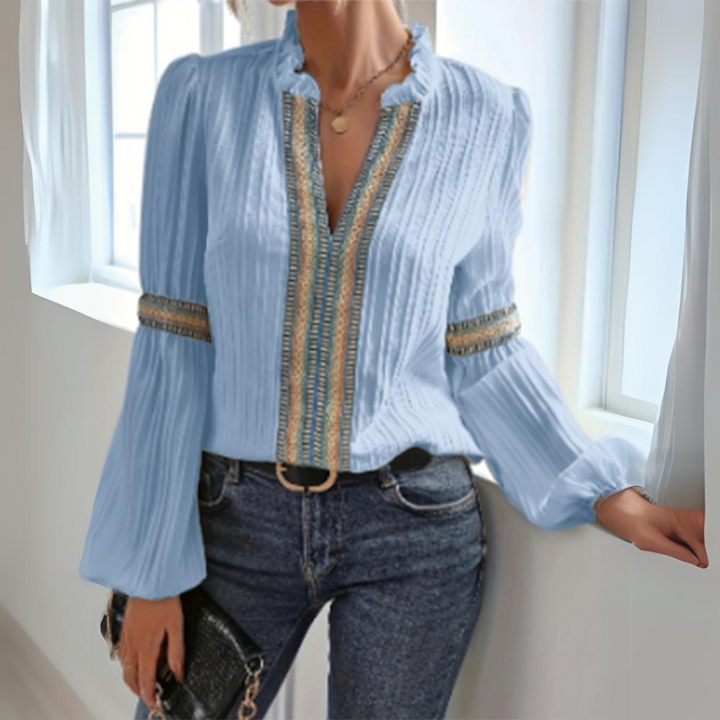 Stilla | Bluse i Boho-stil med Lange Ærmer