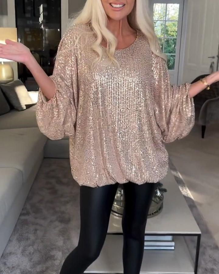 Stilla | Elegant Top Med Pailletter