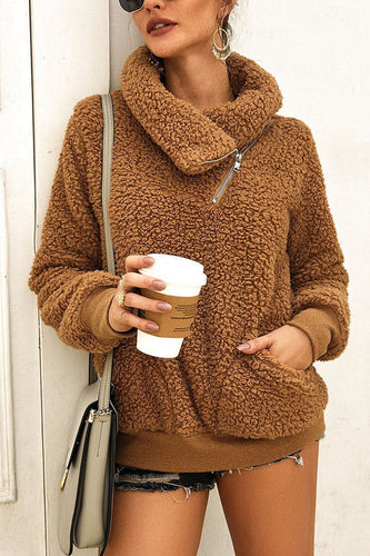 Stilla | Moderne Streetwear Blouse Med Omklappelig Krave Ensfarvet Farve