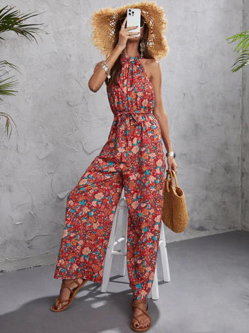 Stilla | Blomstret Halter Overall