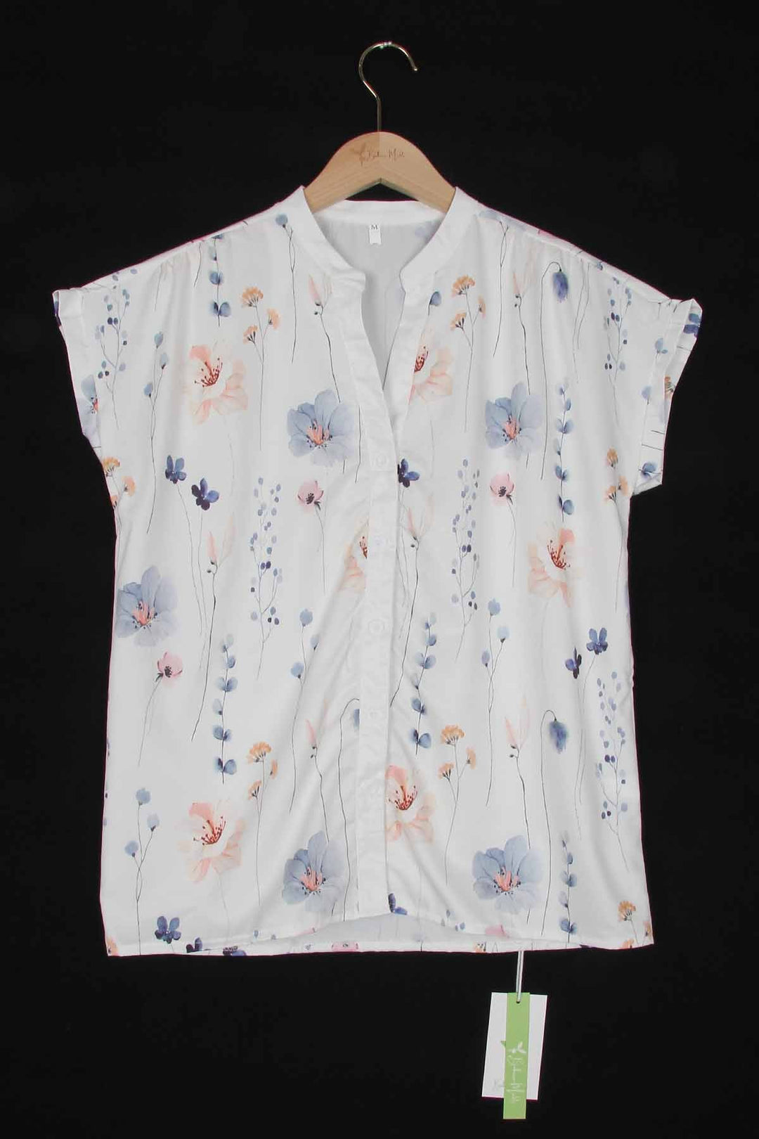 Stilla | Knap-Op Bluse Med Blomster