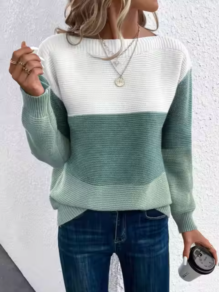 Stilla | Elegant Trefarvet Pullover