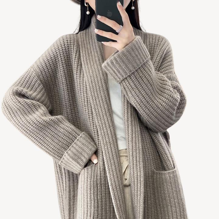 Stilla | Dame Lang Strikcardigan Pullover