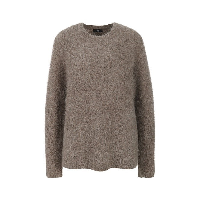 Stilla | Pullover i Blødt Strik Med Rund Halsudskæring i Taupe