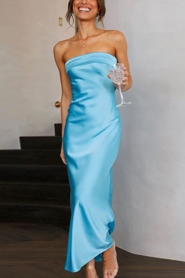 Stilla | Skulderfri Maxikjole Perfekt Til Elegante Aftener Og Særlige Lejligheder