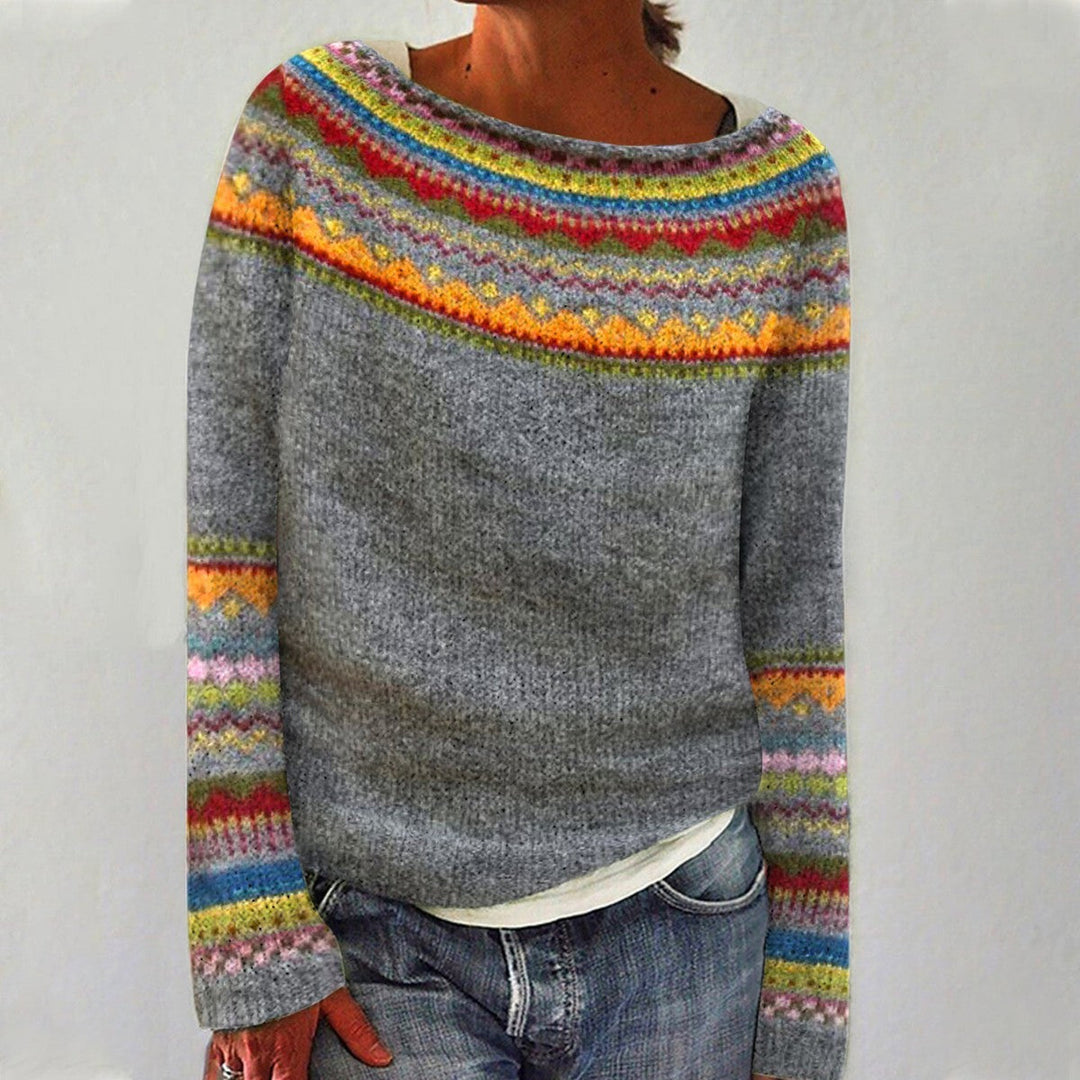 Stilla | Retro Strikpullover Til Kvinder