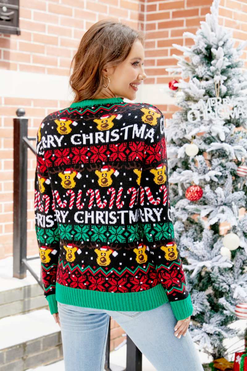 Stilla | Jule Cartoon Rensdyr Strikpullover