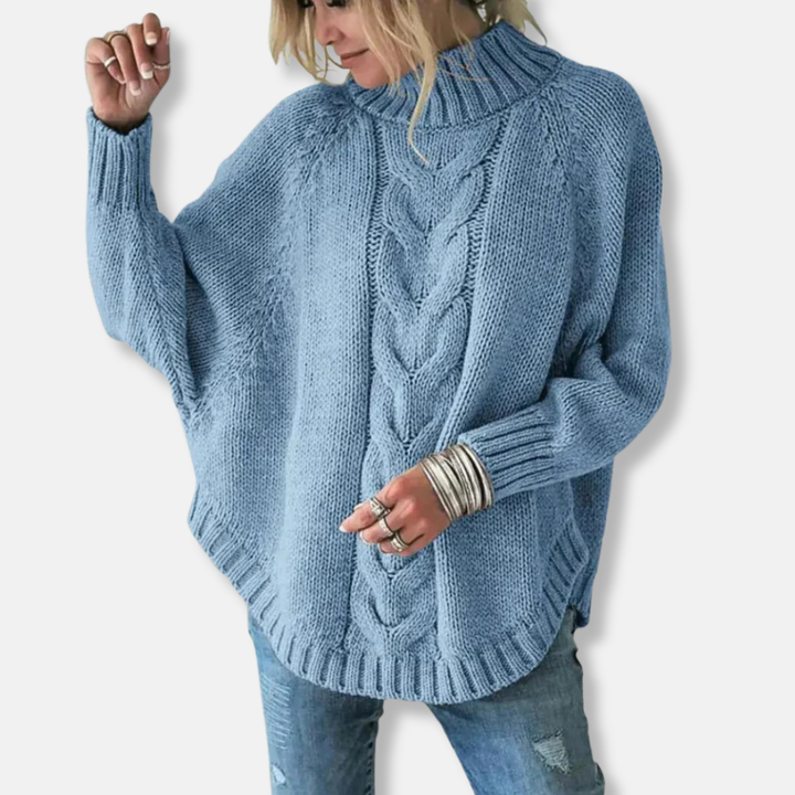 Stilla | Uld Plus Size Rullekrave Sweater Kabelstrik Sweater