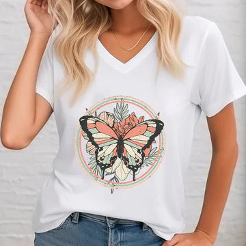 Stilla | Trykt Shirt Med V-Udsnit Stil