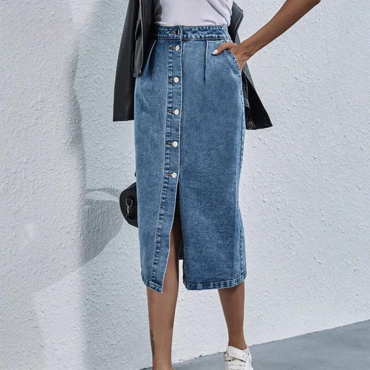 Stilla | Midi Skørt Chic lavet af Jeans