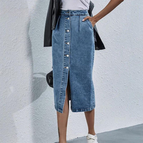 Stilla | Midi Skørt Chic lavet af Jeans
