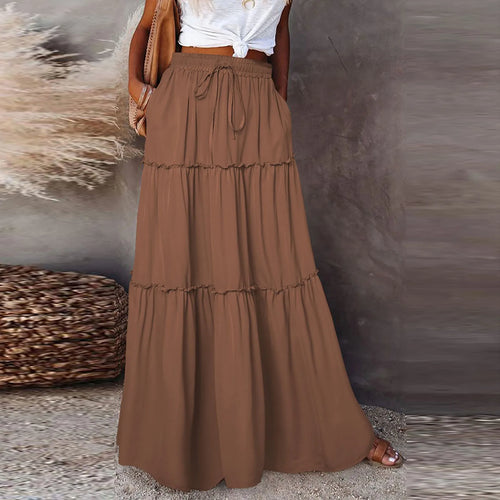 Stilla | Lang Kvinde Volant Skirt