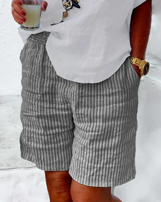 Stilla | Stribede bomulds shorts
