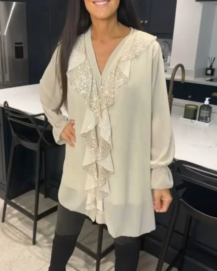 Stilla | Elegant Midi Kjole Med Volanger