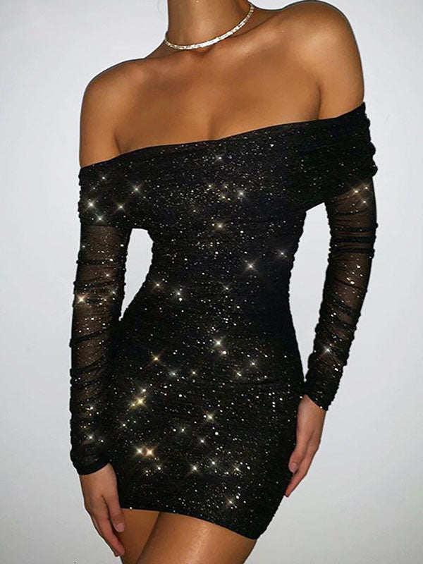 Stilla | Off Shoulder Bodycon Sexy Mini Kjole