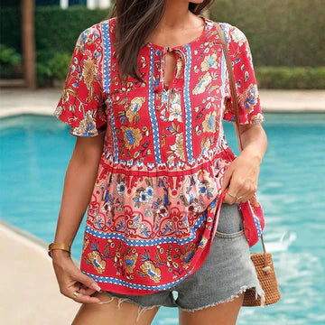 Stilla | Boho blomsterbluse