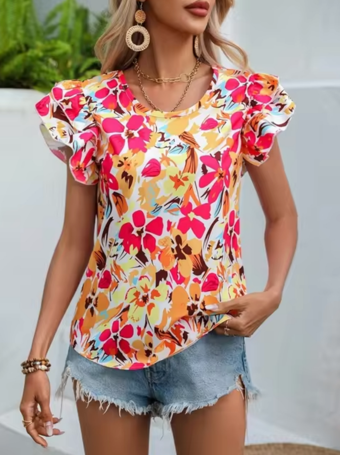 Stilla | Sommerbluse med blomster mønster