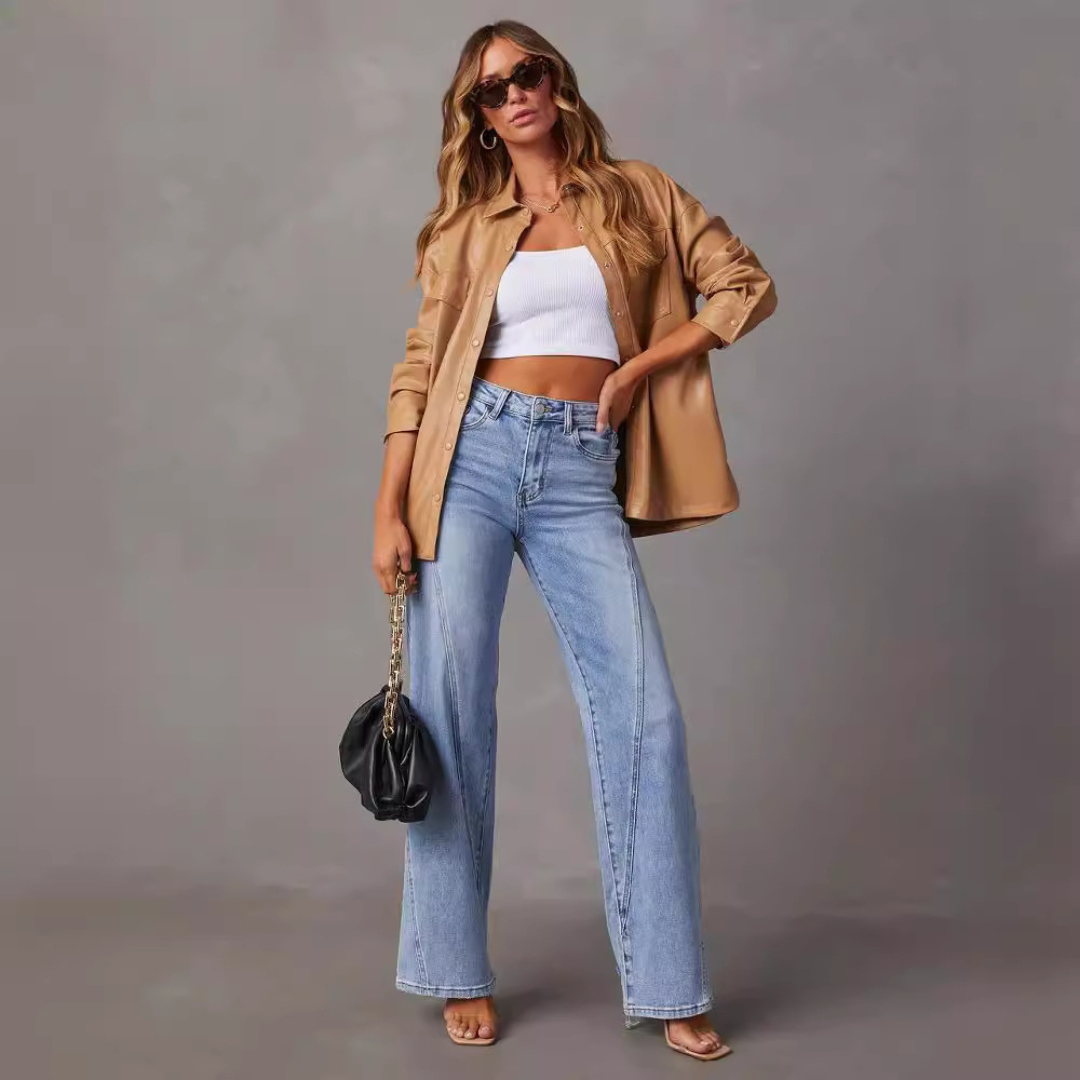 Stilla | Elegant Bred Skåret Jeans