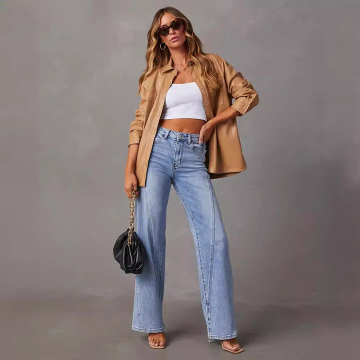 Stilla | Elegant Bred Skåret Jeans
