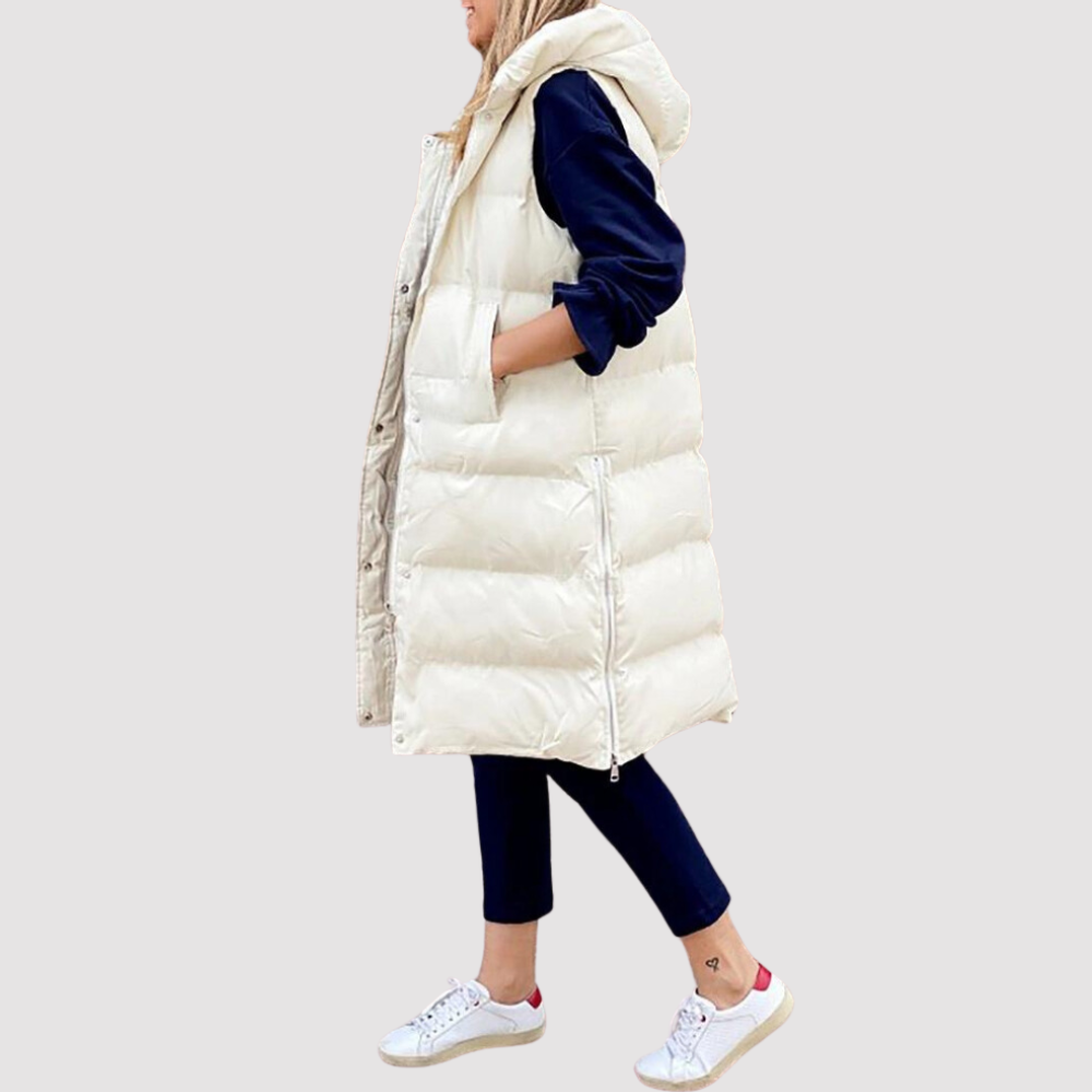 Stilla | Fashionabel Lang Frakke Med Hætte