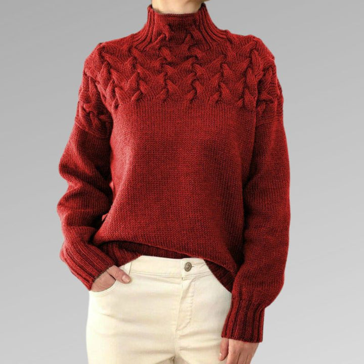 Stilla | Elegant rullekravesweater med print til kvinder