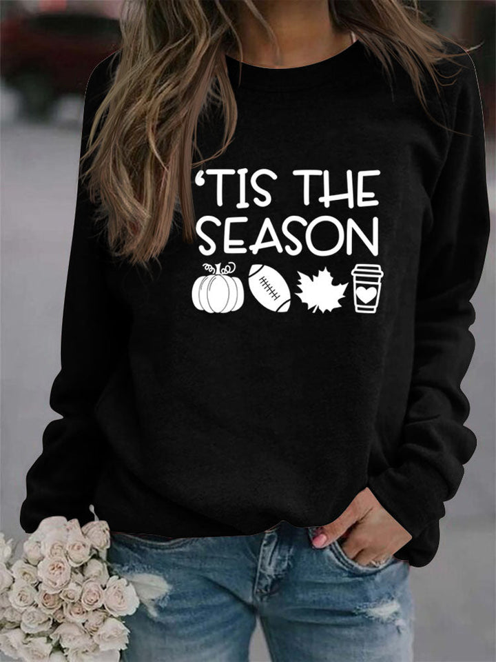 Stilla | Mode Langærmet O Hals Trykt Top Sweatshirt