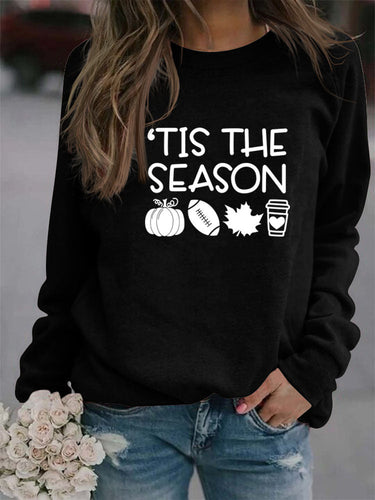 Stilla | Mode Langærmet O Hals Trykt Top Sweatshirt