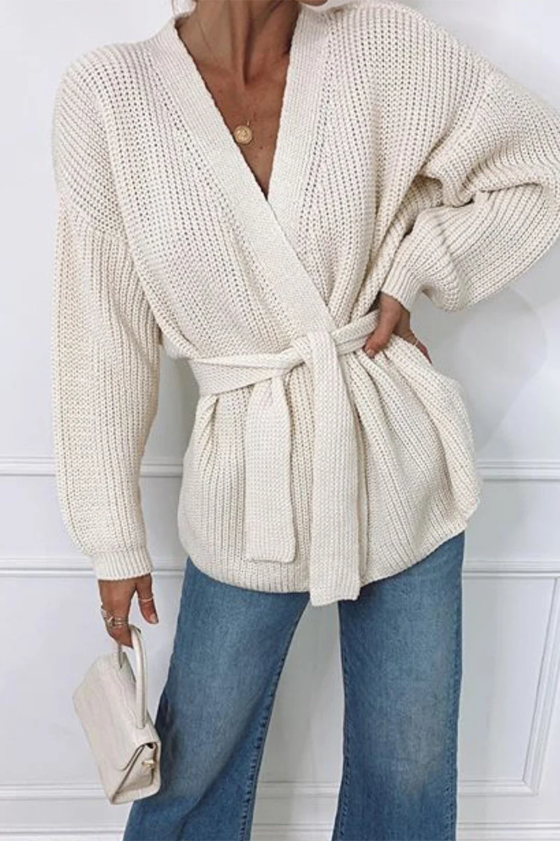 Stilla | Casual Cardigan Med Striber og V-udskæring