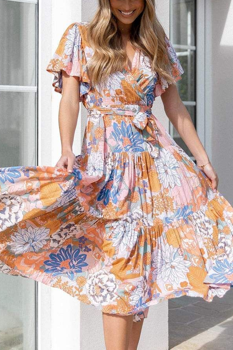 Stilla | Sunshine Grace Floral Midi Kjole