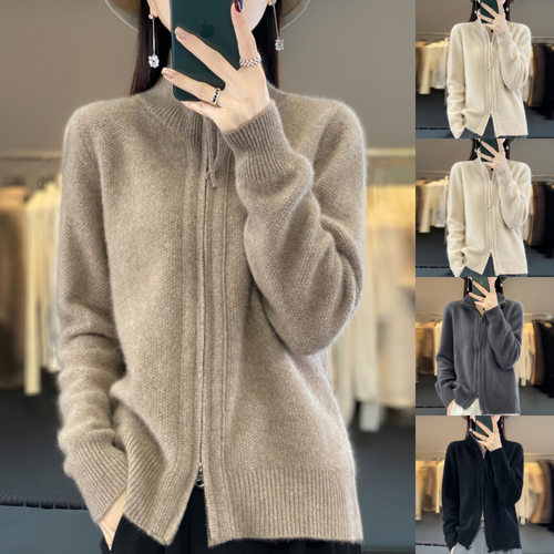 Stilla | Strikjakke med Lynlås - Elegant Casual Stil til Hverdag Og Kontor