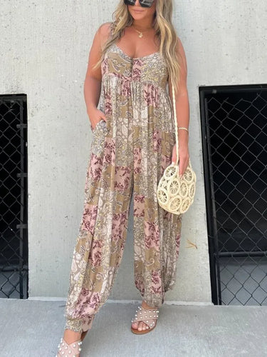 Stilla | Casual Jumpsuit med Patchworktryk
