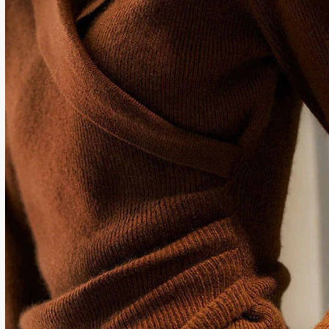 Stilla | Dame Strik-Wrap V-Udskæring Pullover