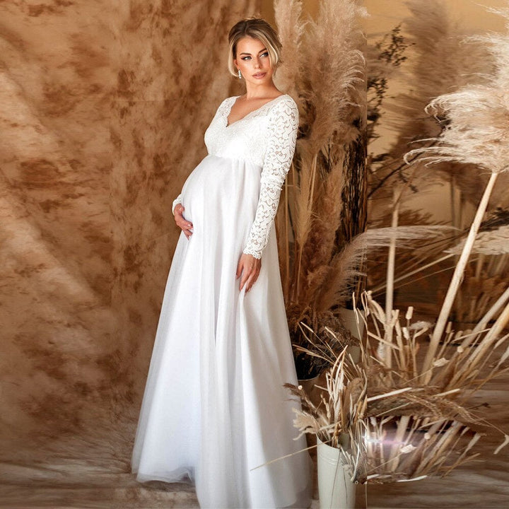 Stilla | Elegant Maxikjole i Blonder til Graviditeter