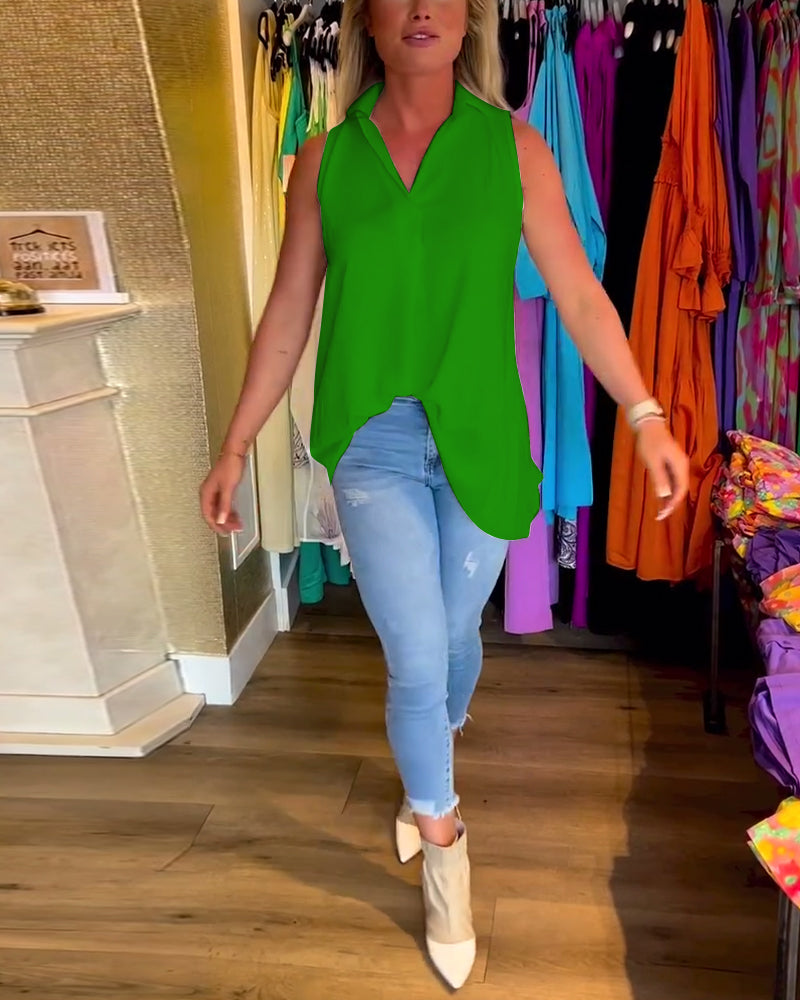 Stilla | Ruffled Lapel Top Stilfuld og Elegante Sommerbeklædning