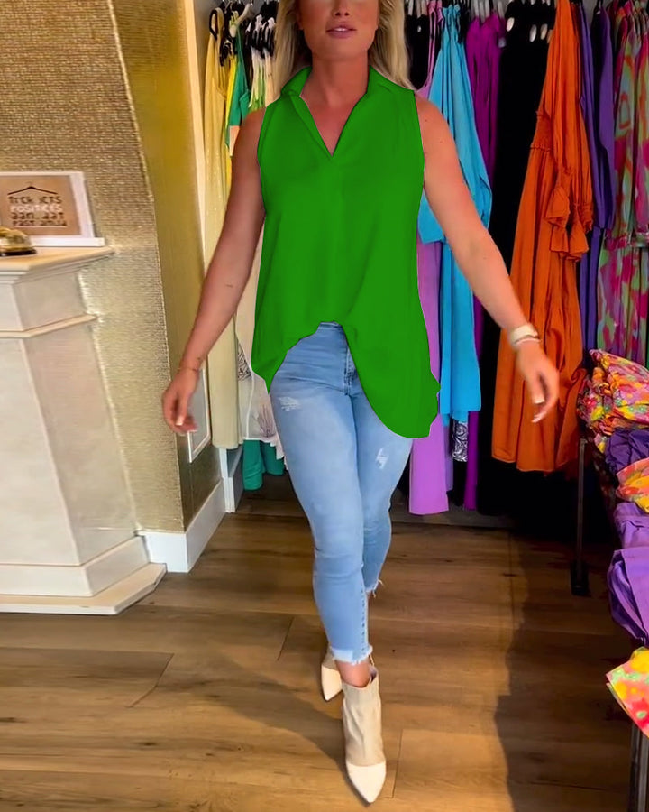 Stilla | Ruffled Lapel Top Stilfuld og Elegante Sommerbeklædning